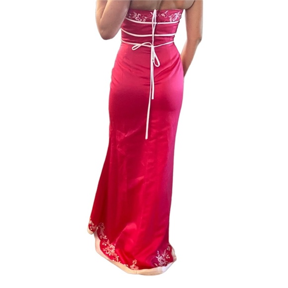 Jovani Hot Pink Strapless Gown - Picture 3 of 4